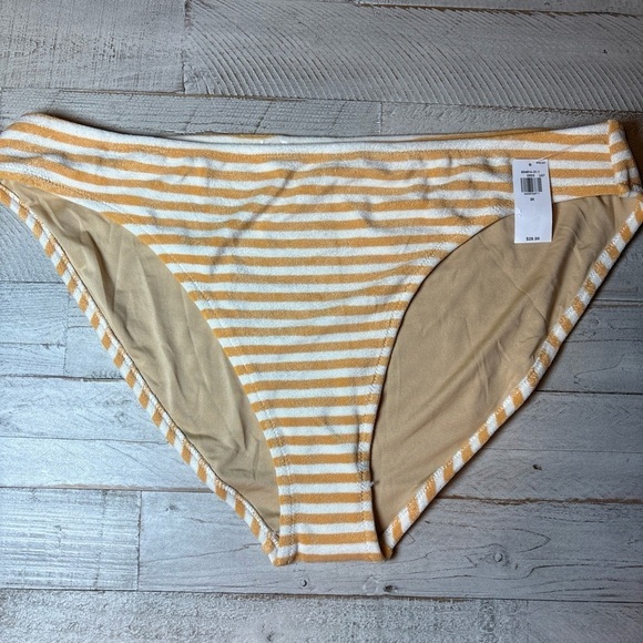 Old Navy Other - NWT Old Navy Plus Size Orange Striped Terry Classic Low Rise Bikini Bottom 2X